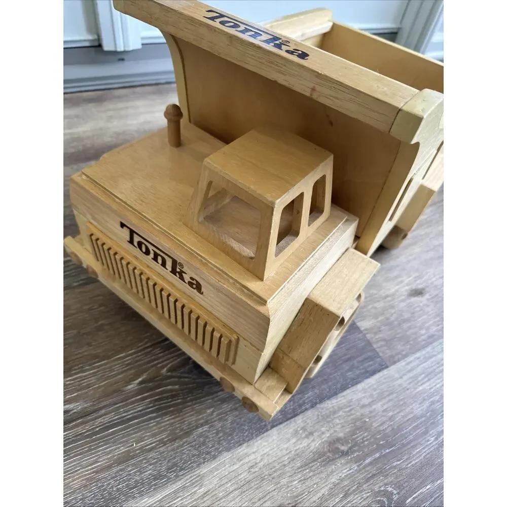 Vintage Tonka Wooden Dump Truck Handcrafted Display Toy Collectible - 19x12”